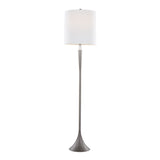 Marla - Metal Floor Lamp - Cast Iron, Clear Crystal, White Linen