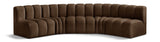 Arc - Velvet 5 Piece U-Shaped Modular Sofa