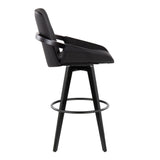 Cosmo - Fixed-Height Barstool (Set of 2) - Black Wood Base, Black Footrest