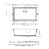 Quartz Kitchen Sink, Granite Composite, Drop In Sink With Durable Design