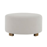 Round Ottoman, Minimalist Footstool - White
