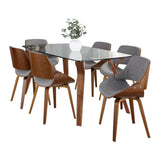 Folia - Fabrizzi 7 Piece Dining Set - Dark Gray And Dark Brown