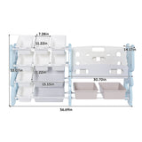 Kids Toy Storage Organizer With 2 Tier Bookshelf, Toy Storage With 12 Bins