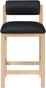 Roundhill - Faux Leather Counter Stool - Natural Frame