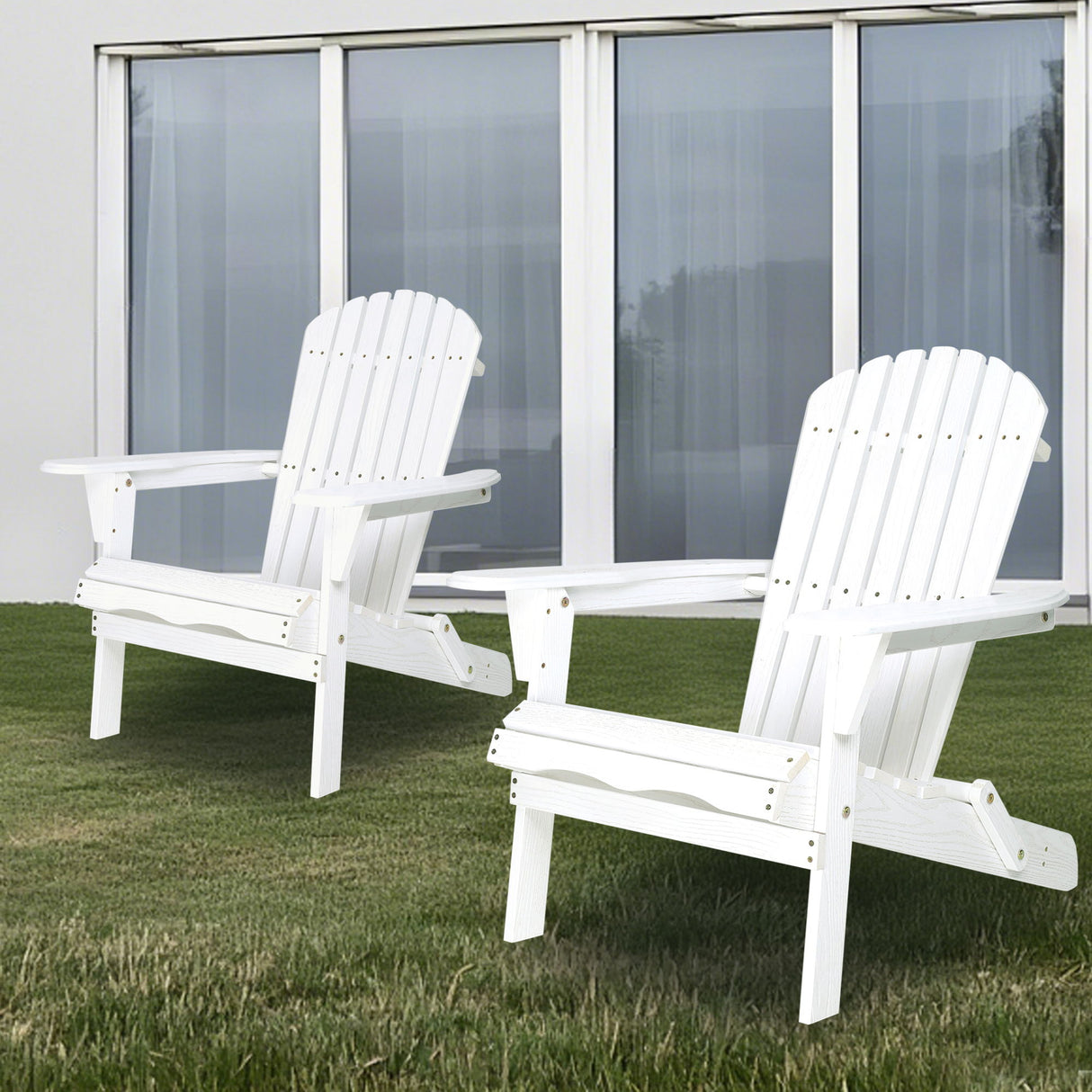 Lounge Patio Chair For Garden Outdoor Wooden Folding Adirondack Chair (Set of 2) Solid Cedar Wood Lounge Patio Chair For Garden
