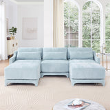 Stylish Sofa With Ottoman And Lumbar Pillows, Ergonomic Design