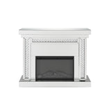 Nysa - 42" Fireplace - Mirrored & Faux Crystals