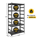 5 Tier Heavy Duty Shelving Unit Adjustable Shelving Units