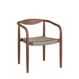 Cove - Outdoor Dining Chair With Tapered Legs (Set of 2) - Brown Eucalyptus / Rope Seat