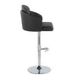 Dahlia - Contemporary Adjustable Barstool (Set of 2) - Chrome Metal Frame