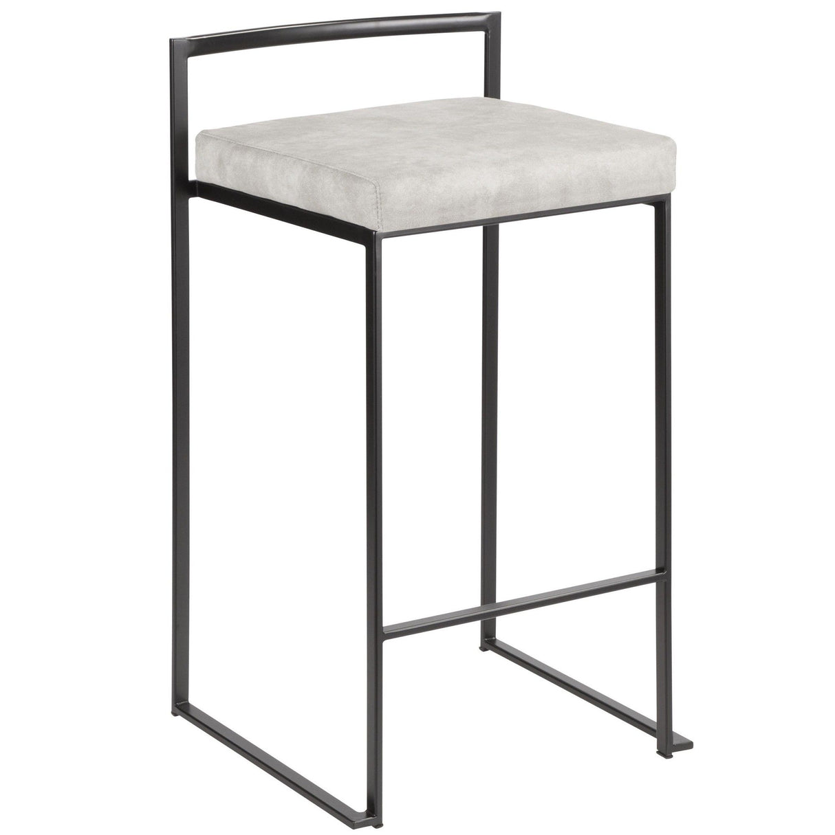 Fuji - Stackable Counter Stool With Cushion - Black Metal
