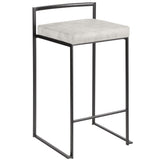 Fuji - Stackable Counter Stool With Cushion - Black Metal
