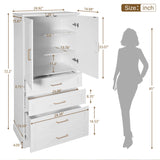 Freestanding Bathroom Cabinet With 3 Drawers, Adjustable Shelf, Soft Close Doors