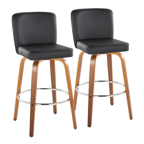 Henry - Fixed-Height XL Barstool (Set of 2) - Walnut Wood