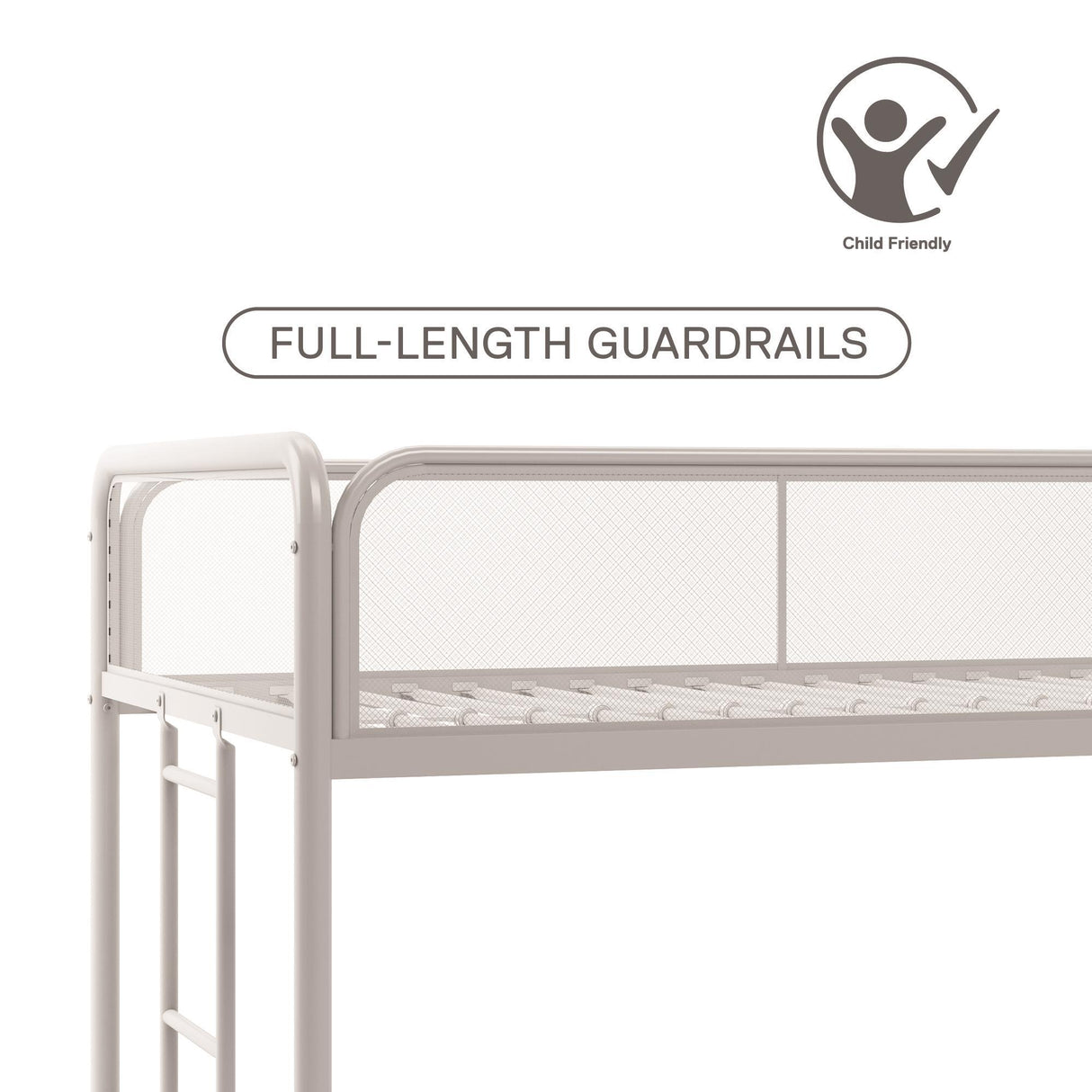 Isaiah - Triple Twin Metal Bunk Bed - Off White