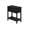 Accent End Table, 2 Tier, Narrow, Lamp, Storage Drawer, Charming Design