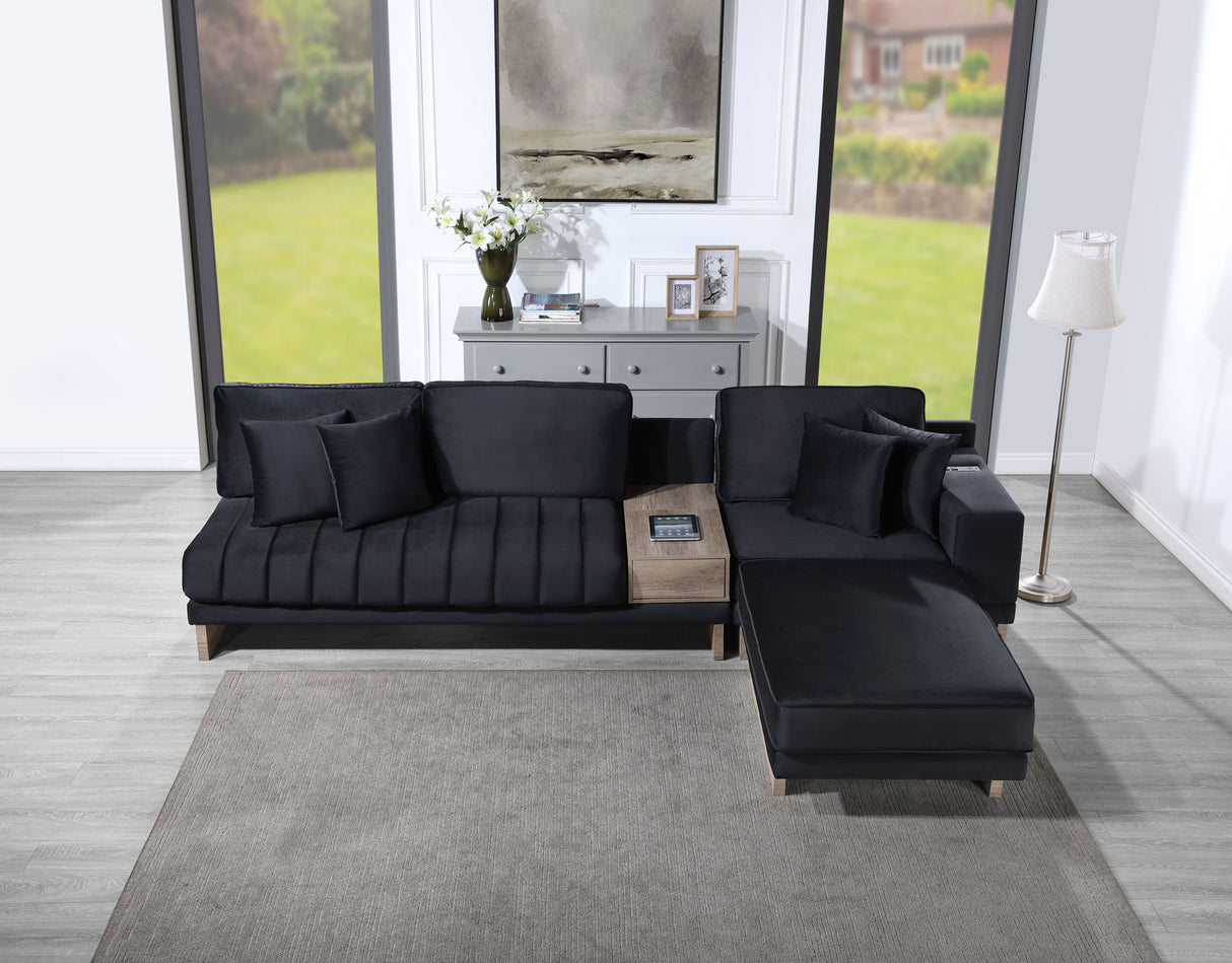 Memphis - Reversible Sectional Sofa Ottoman With Storage Compartment, Drawer, USB ports, Charging Outlets