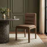 Ellis - Vegan Leather Upholstered Dining Chair (Set of 2) - Brown Base