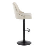 Marcel - Adjustable Barstool With Rounded T Footrest (Set of 2) - Black Metal