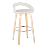 Grotto - Upholstered Fixed-Height Barstool (Set of 2) - Natural Wood