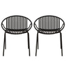 Stackable Outdoor Chairs With Breathable Plastic Backrest (Set of 2)