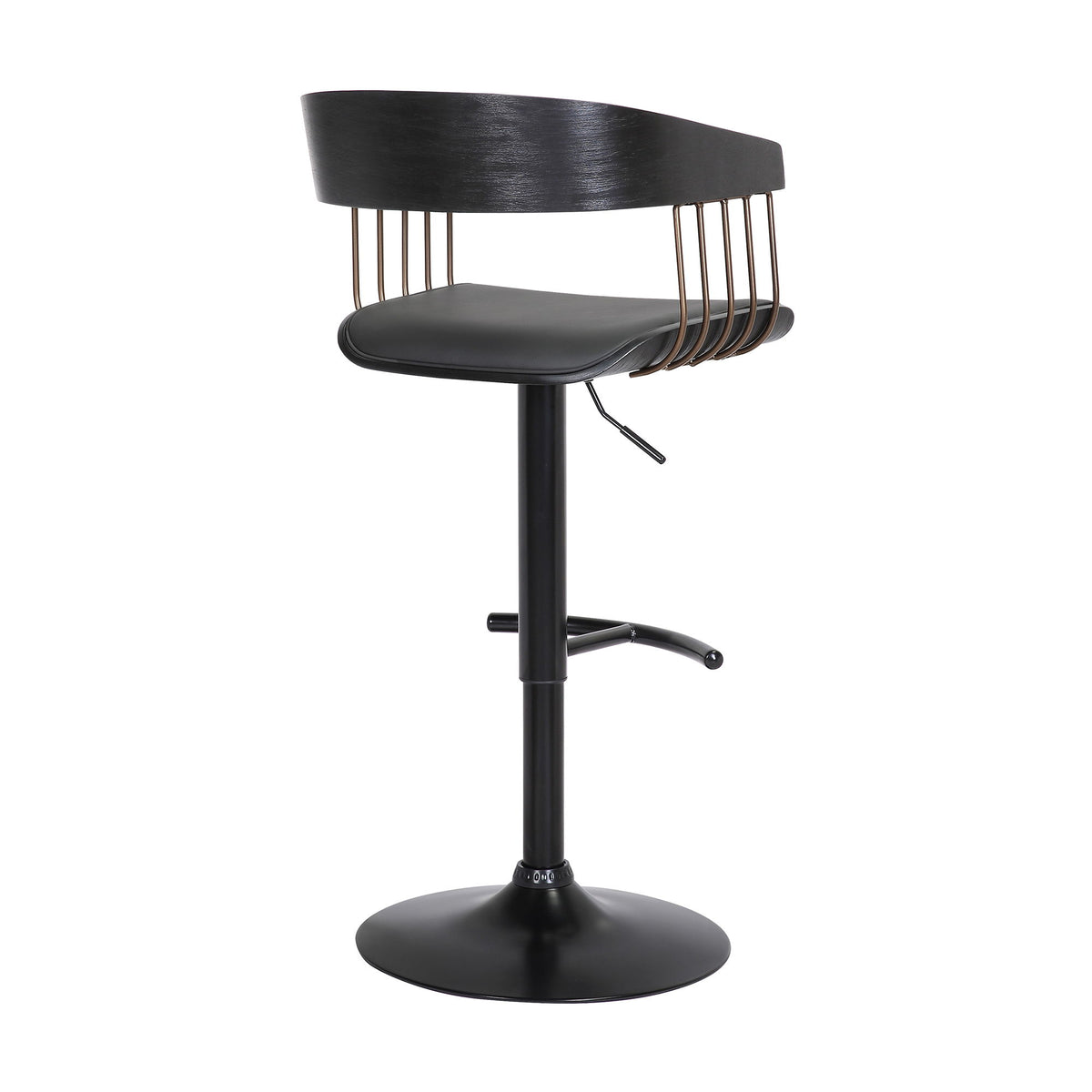 Larisa - Adjustable  Wood Bar Stool - Black
