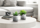 6" Tall, Artificial Plant, Succulent, Indoor, Faux, Fake, Table, Greenery, Potted, Decorative (Set of 2) - Green / Gray