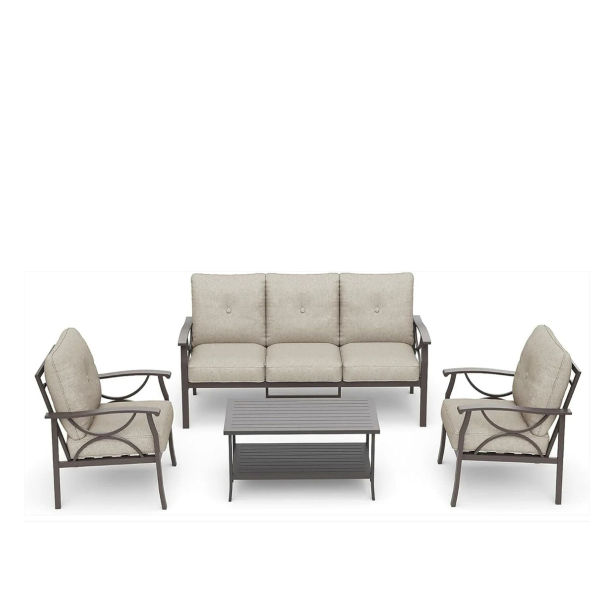 Patio Furniture Set With Coffee Table And Cushions For Backyard