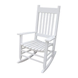 Classic Wooden Porch Rocker Chair White Populus Wood Comfortable Design