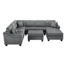 Contemporary U - Shaped Sectional Sofa With Movable Storage Ottoman