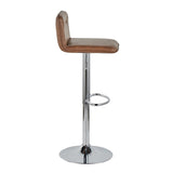 Casper - Contemporary Adjustable Barstool (Set of 2) - Chrome Frame