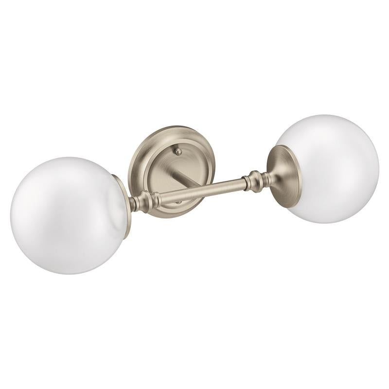 Colinet Brushed nickel two globe bath light - (YB0562BN)