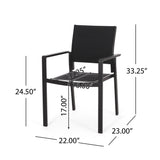 Baird - Outdoor Mesh And Aluminum Dining Chairs - Black
