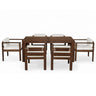 Rustic Patio Dining Set For 6 With Removable Cushions
