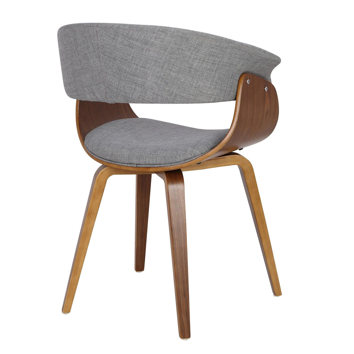 Vintage Mod - Mid-Century Modern Chair - Walnut And Light Gray Fabric