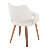 Curvo - High Back Upholstered Chair (Set of 2) - Walnut Wood Legs