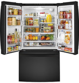 GE GNE27JGMBB - 36 in. 27 cu. ft. French Door Refrigerator with Internal Water Dispenser - Black