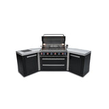 Mont Alpi Black Series 10 Ft U-Shaped Propane Outdoor Kitchen Island w/ Side Burner - MAi805-BSS45