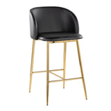 Fran - Fixed-Height Counter Stool (Set of 2) - Gold Metal Base