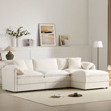 Modular Sectional With Deep And Wide Seat, Cloud Couch Set With Double Cushions Sofa With Movable Ottoman