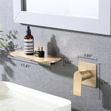 Modern Wall Mount Bathtub Faucet Single Handle With Waterfall Tub Spout And Rough