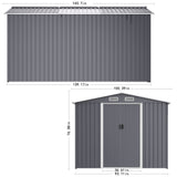Outdoor Storage Shed Large Metal Tool Sheds, Heavy Duty Storage House With Sliding Doors