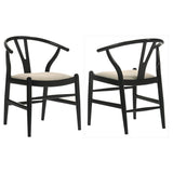 Crestmont - Wood Wishbone Dining Side Chair (Set of 2) - Black