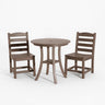 3 Piece Outdoor Dining Set, Round Patio Table With 2 Armless Chairs