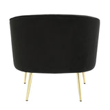 Tania - Accent Chair - Gold Metal And Black Velvet