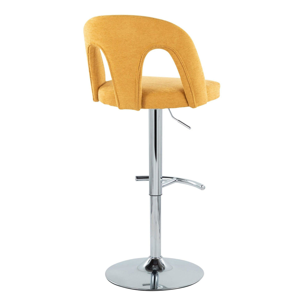 Ava - Upholstered Adjustable Barstool (Set of 2) - Chrome Metal