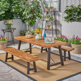 Catriona - 3 Piece Wood Outdoor Dining Set - Teak