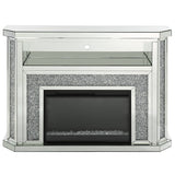 Noralie - 51" Fireplace With LED - Mirrored & Faux Diamonds