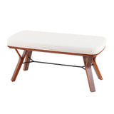 Folia - Mid-Century Modern Bench - Walnut Wood