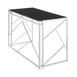 Folia - Contemporary Desk - Silver Metal And Black Wood
